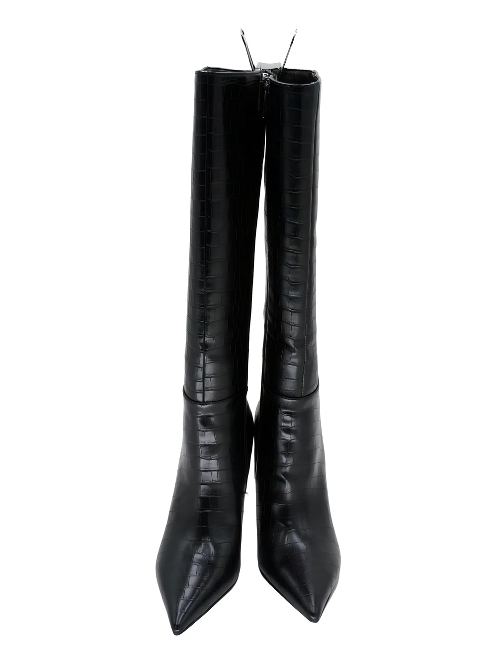 GUESS Womens Gressa Black Croco Embossed Pointed Toe Knee High Boots Size 7.5M - Picture 5 of 6